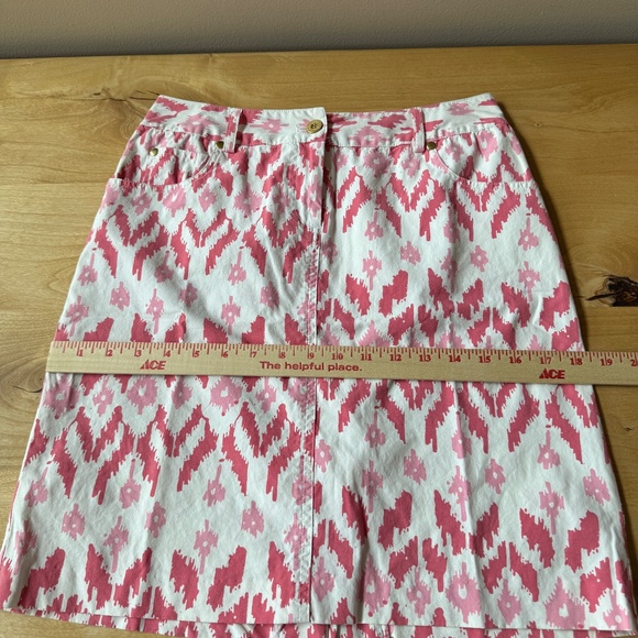 J MCLAUGHLIN IKAT GEOMETRIC SKIRT COTTON BLD CLASSIC PREPPY BOHO COASTAL CHIC 2 - Picture 6 of 10
